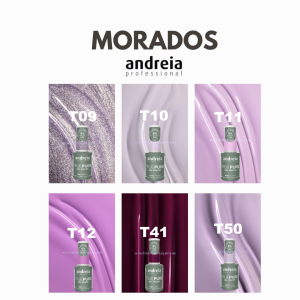 Esmalte semipermanente TRUE PURE ANDREIA Morados T9, T10, T11. T12, T41 y T50