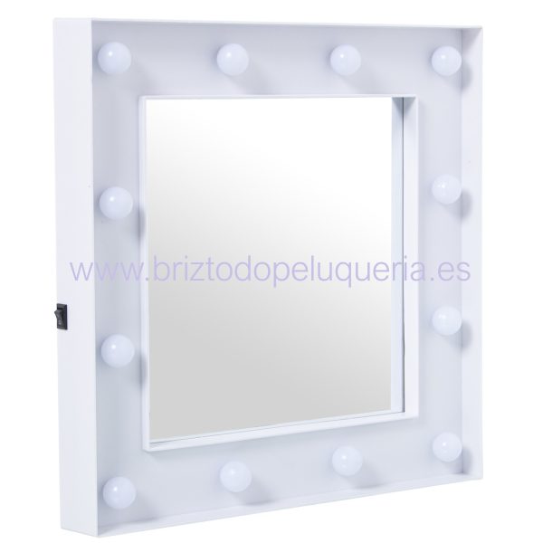 Espejo Acrilico con Iluminacion LED regulable A PILAS Blanco 31x4x31 cm E Camacho - Imagen 3