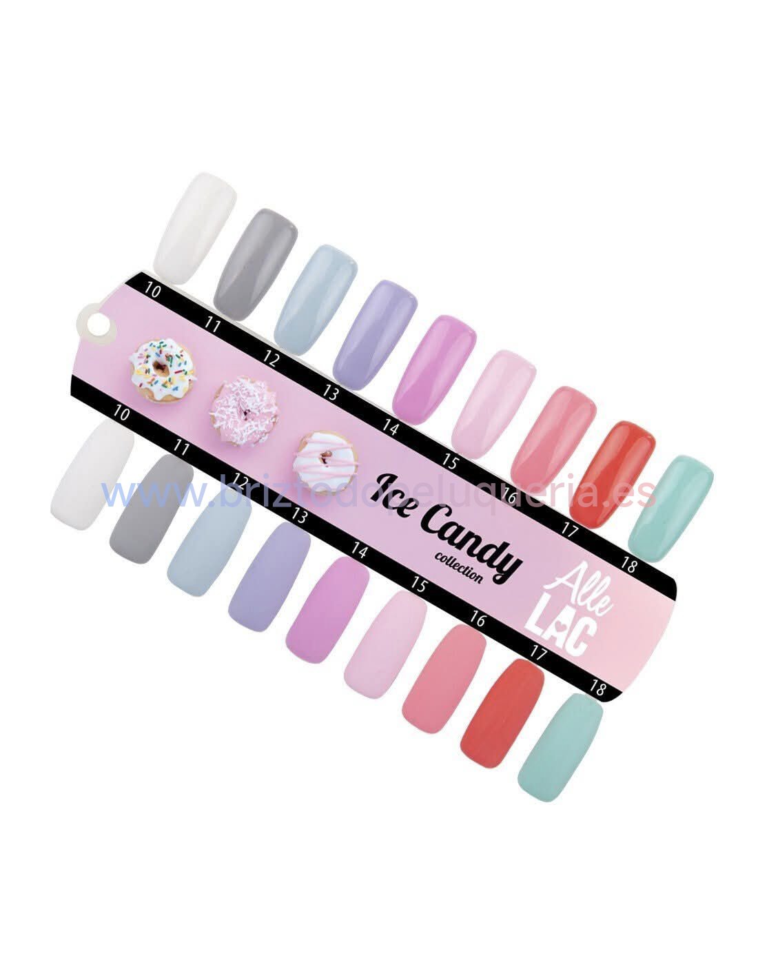 ESMALTE SEMIPERMANENTE COLECCIÓN ICE CANDY ALLE LAC. NÚMEROS: 10, 11, 12, 13, 14, 15, 16, 17 Y 18