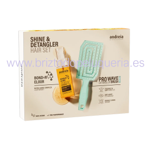 Kit de cabello con elixir reparador intensivo vegano + cepillo pocket Andreia Profesional