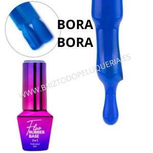 BASE RUBBER CON COLOR FLUOR HEMA FREE densa, autonivelante y muy flexible MOLLY LAC - nº 4 Bora Bora