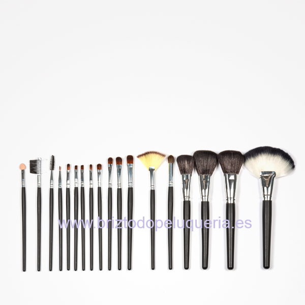 MANTA 18 PINCELES DE MAQUILLAJE de pelo sintético CLEISSY BLACK BIFULL PERFECT BEAUTY - Imagen 3