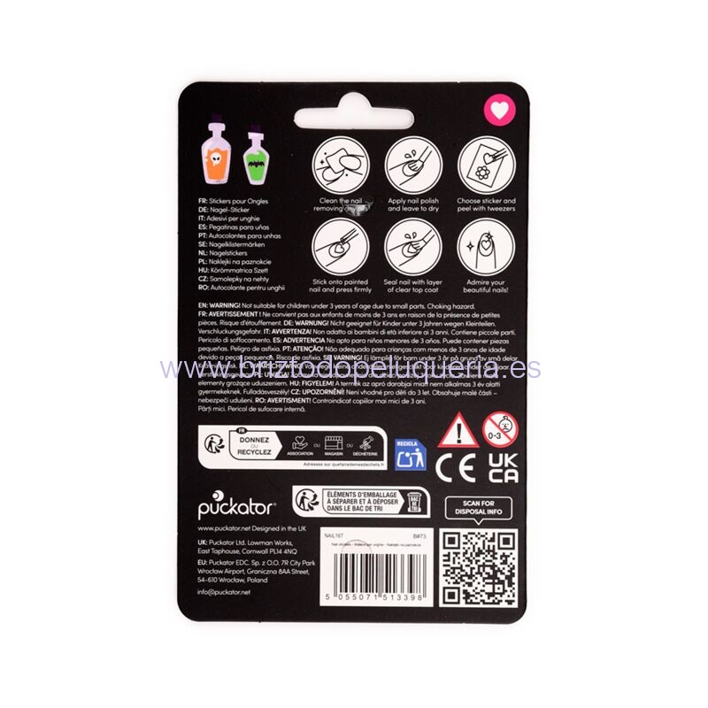 Pegatinas autoadhesivas decoracion uñas Spooky Halloween Puckator - Imagen 4