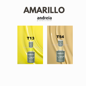 Esmalte semipermanente TRUE PURE ANDREIA Amarillo T13 y T54