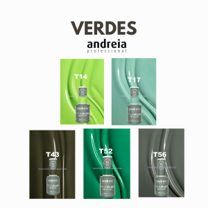 Esmalte semipermanente TRUE PURE ANDREIA Verdes T14, T17, T43, T52 y T56